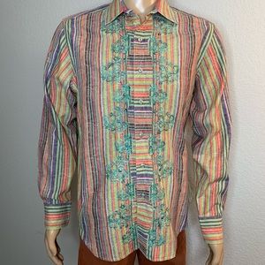 Robert Graham Embroidered•L/S button down shirt•LG